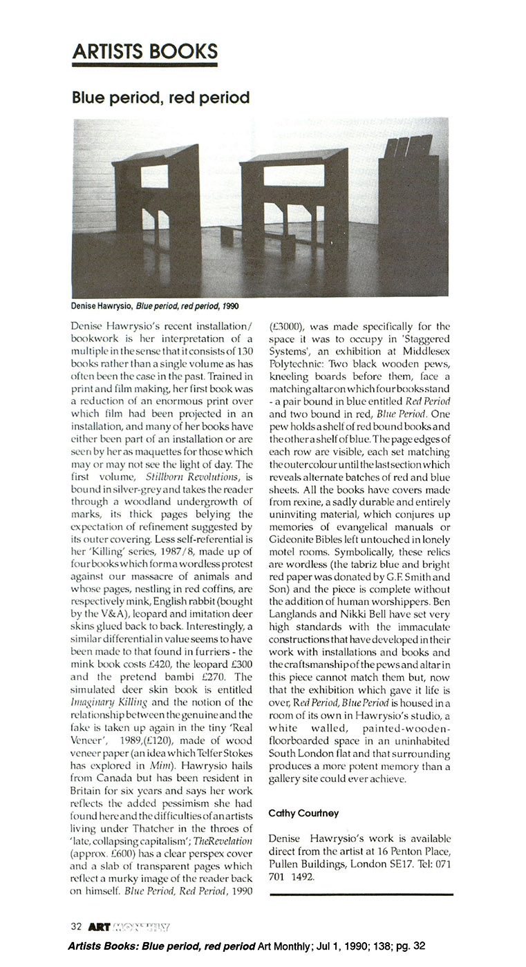 Blue Period in Art Monthly