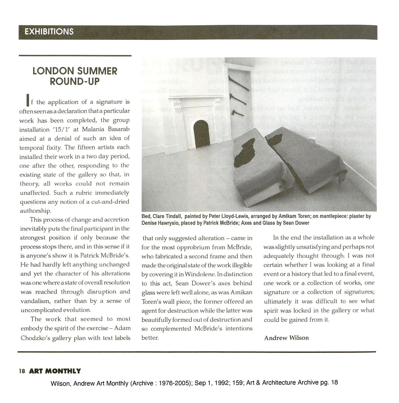 Art Monthly review of 15/1