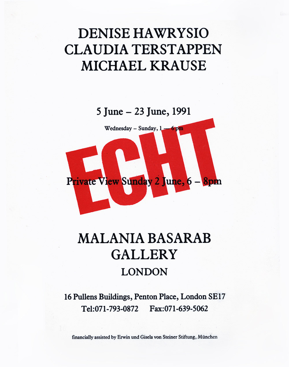 ECHT invitation card