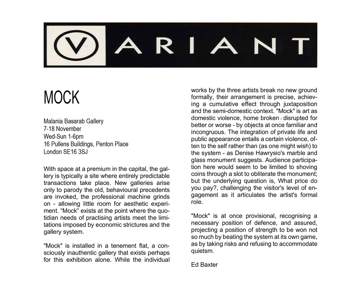 Variant review of MOCK