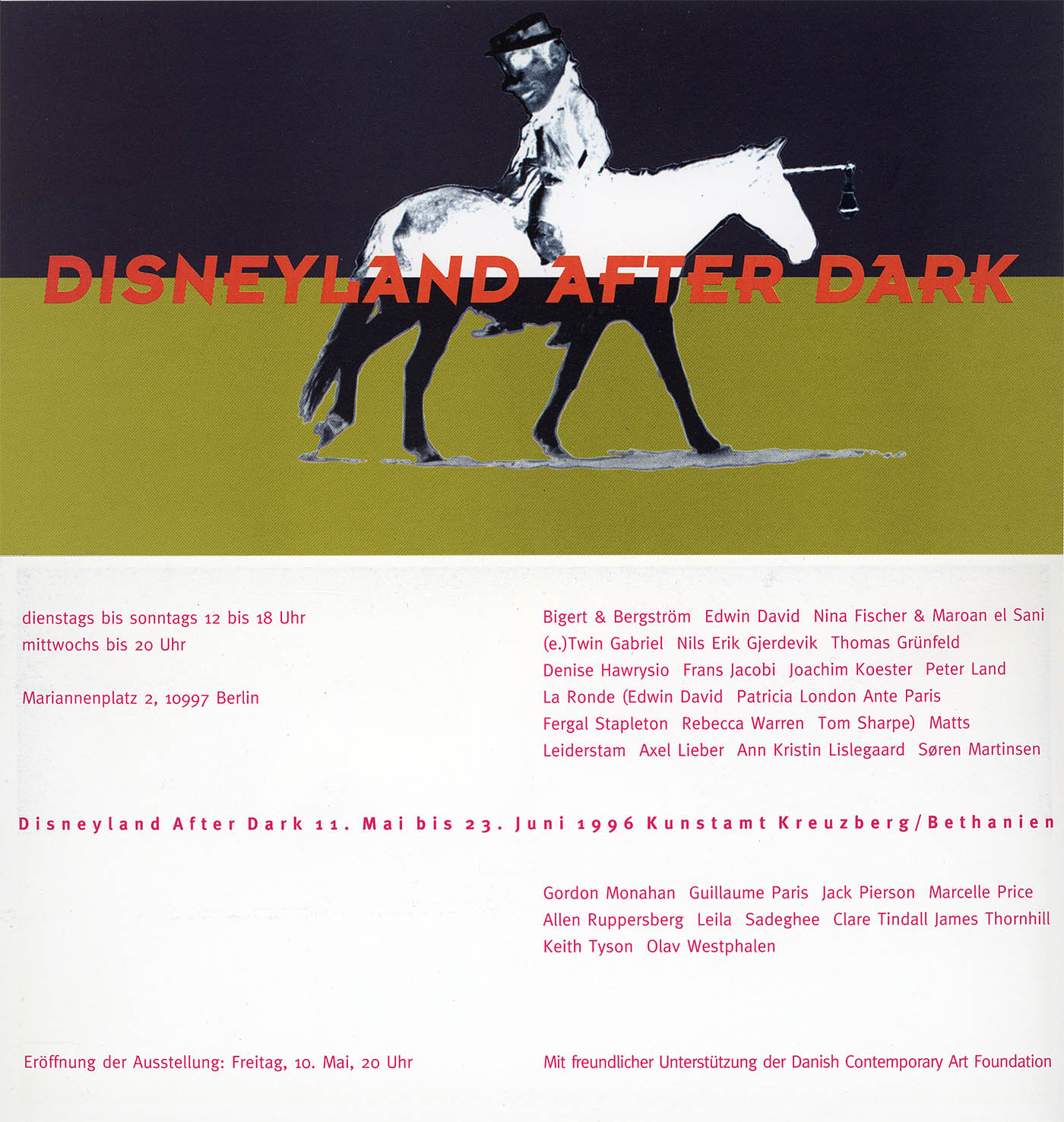 Disneyland After Dark invitation card, Künstlerhaus Bethanien, Berlin, 1999