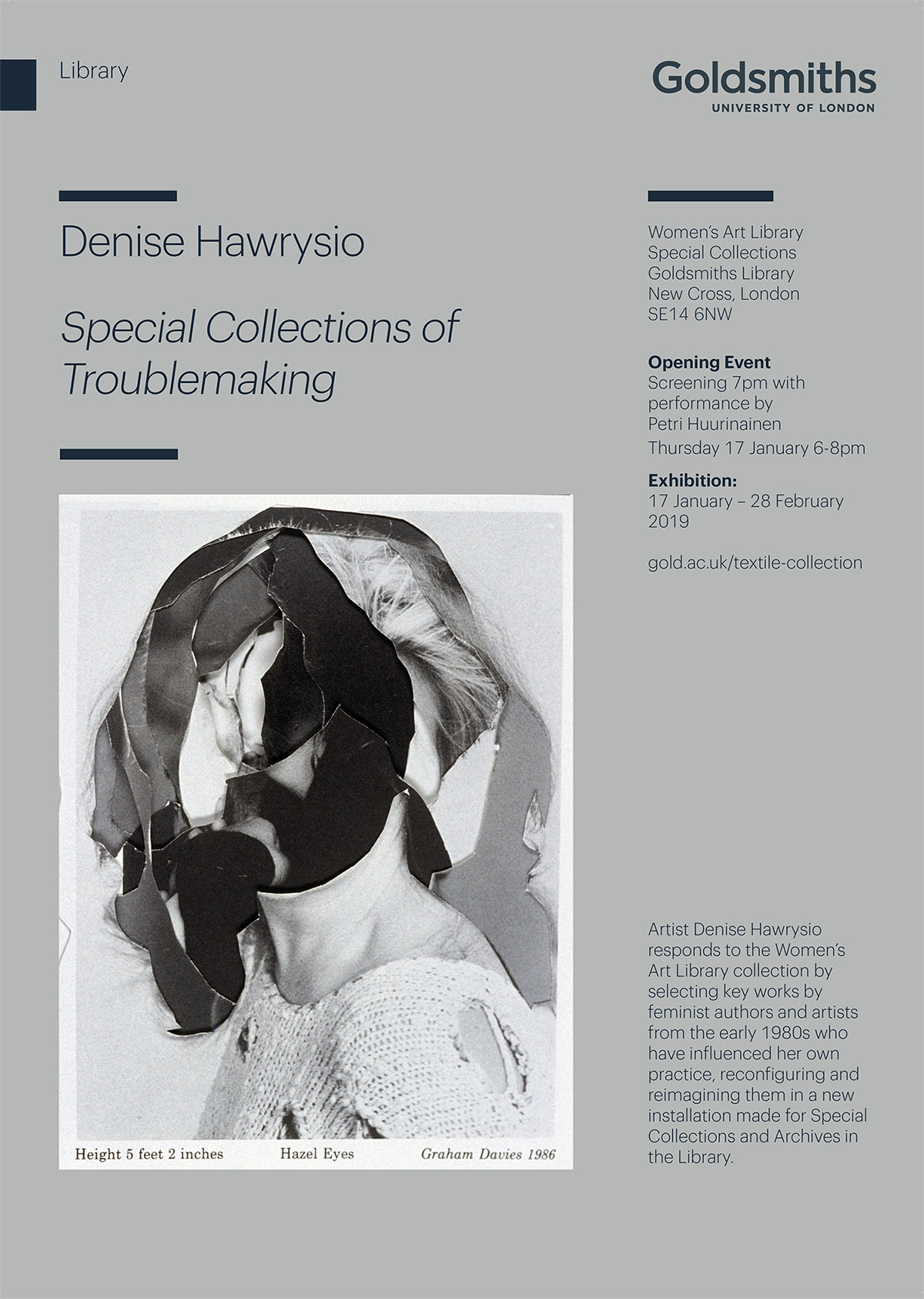 Special Collections of Troublemaking — Women's Art Library, Goldsmiths, 2019